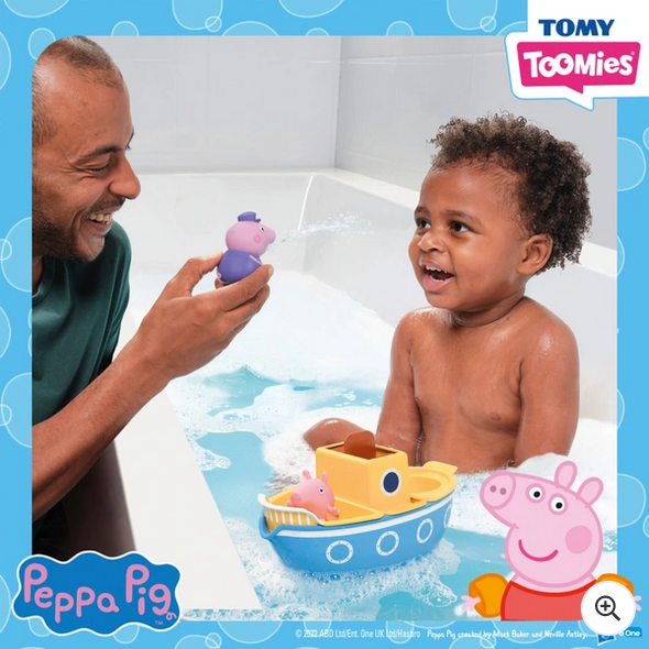 TOMY Toomies Peppa Pig Grandad Pigs Splash & Pour Boat