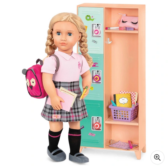 Our Generation Deluxe Poseable School Doll & Book Hally