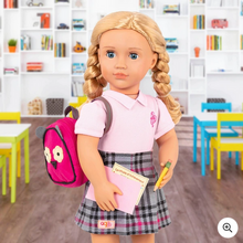 Load image into Gallery viewer, Our Generation Deluxe Poseable School Doll &amp; Book Hally