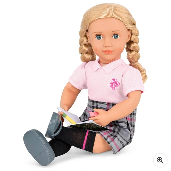 Our Generation Deluxe Poseable School Doll & Book Hally