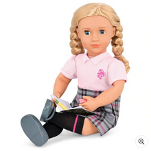 Load image into Gallery viewer, Our Generation Deluxe Poseable School Doll &amp; Book Hally