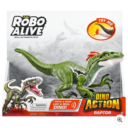NEW Dino Action Raptor Dinosaur Toy - Robotic Movement & Roaring Sounds