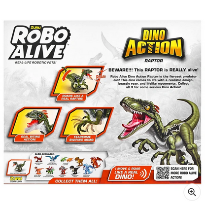 NEW Dino Action Raptor Dinosaur Toy - Robotic Movement & Roaring Sounds