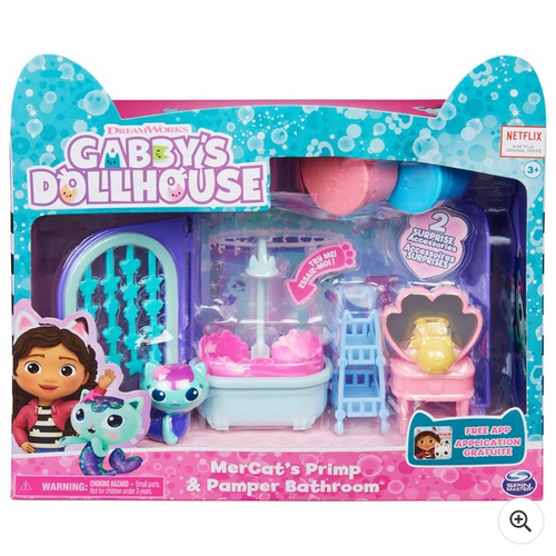 Gabby’s Dollhouse Primp and Pamper Bathroom with Figure and Accessories