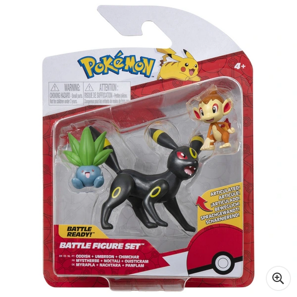 Pokémon Battle Figure 3-Pack (Chimchar, Oddish, Umbreon)