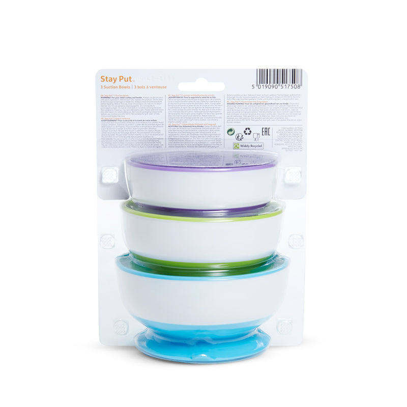 Munchkin Stay Put Suction Bowls 3Pk