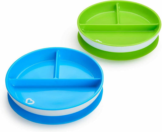 Munchkin Stay Put Suction Plate 2 Pack Blue And Green