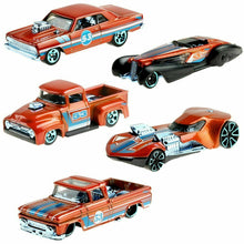 Load image into Gallery viewer, Hot Wheels 53rd Anniversary Orange and Blue Series Set of 5 Cars 1/64 Scale