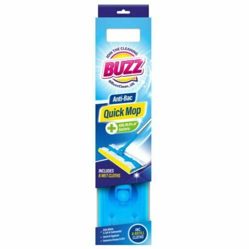 Buzz Anti-Bac Quick Mop Starter Set | Includes 6 Floor Wipes