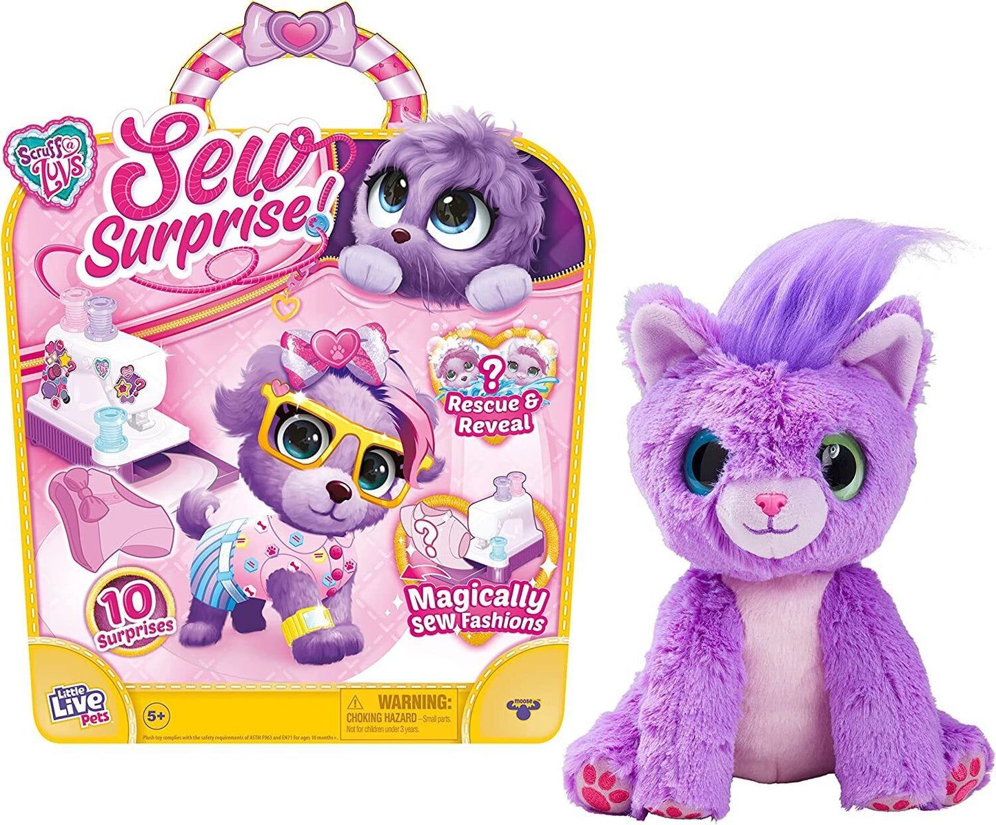 Scruff a Luvs Little Live Pets Sew Surprise Fashion Plush - Purple